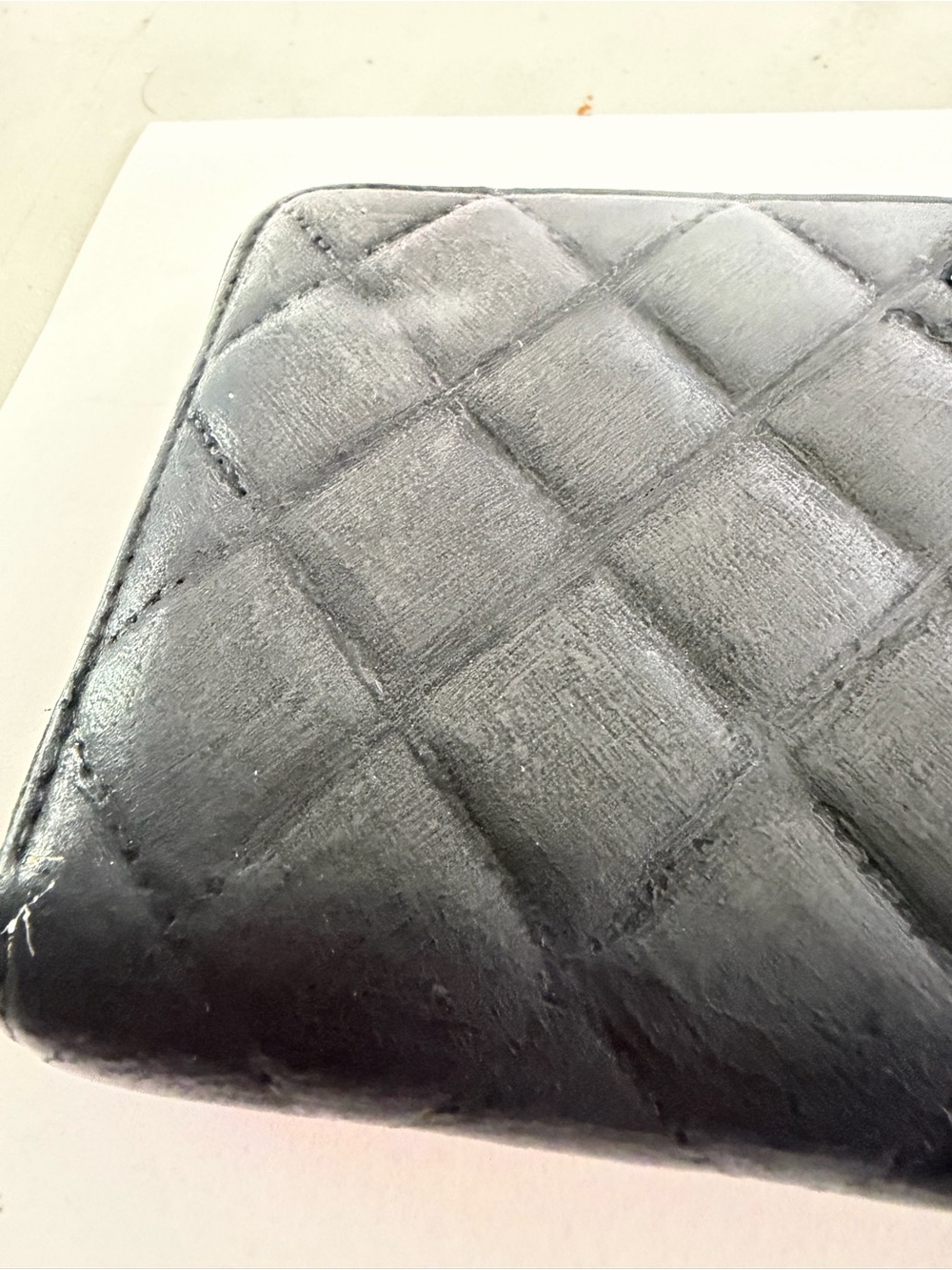 CHANEL Black Quilted Zip Wallet with Gold CC Emblem FAIR CONDITION - Picture 16 of 16
